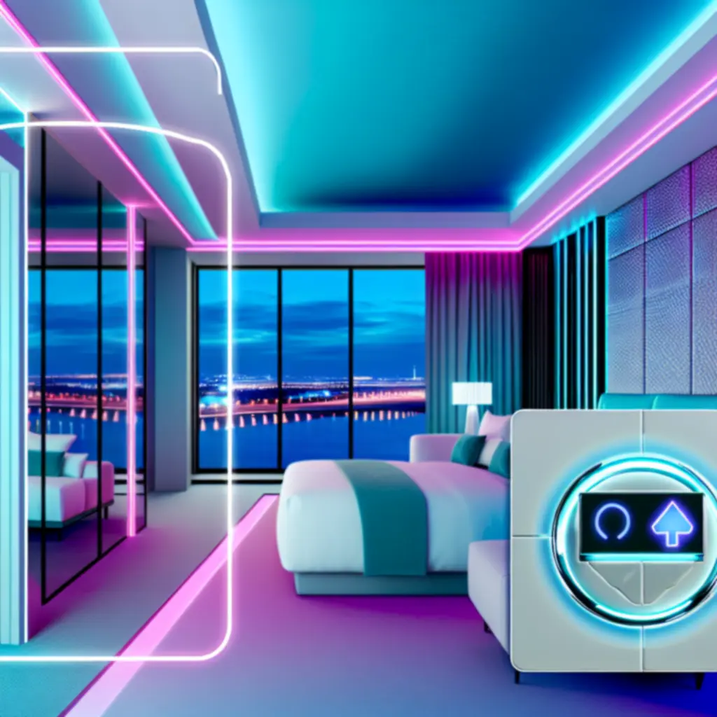 Inteligentny apartament hotelowy z automatyczną klimatyzacją i spersonalizowaną rozrywką